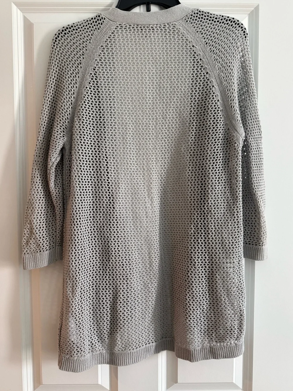 GAP Light Gray Open Weave Long Cardigan